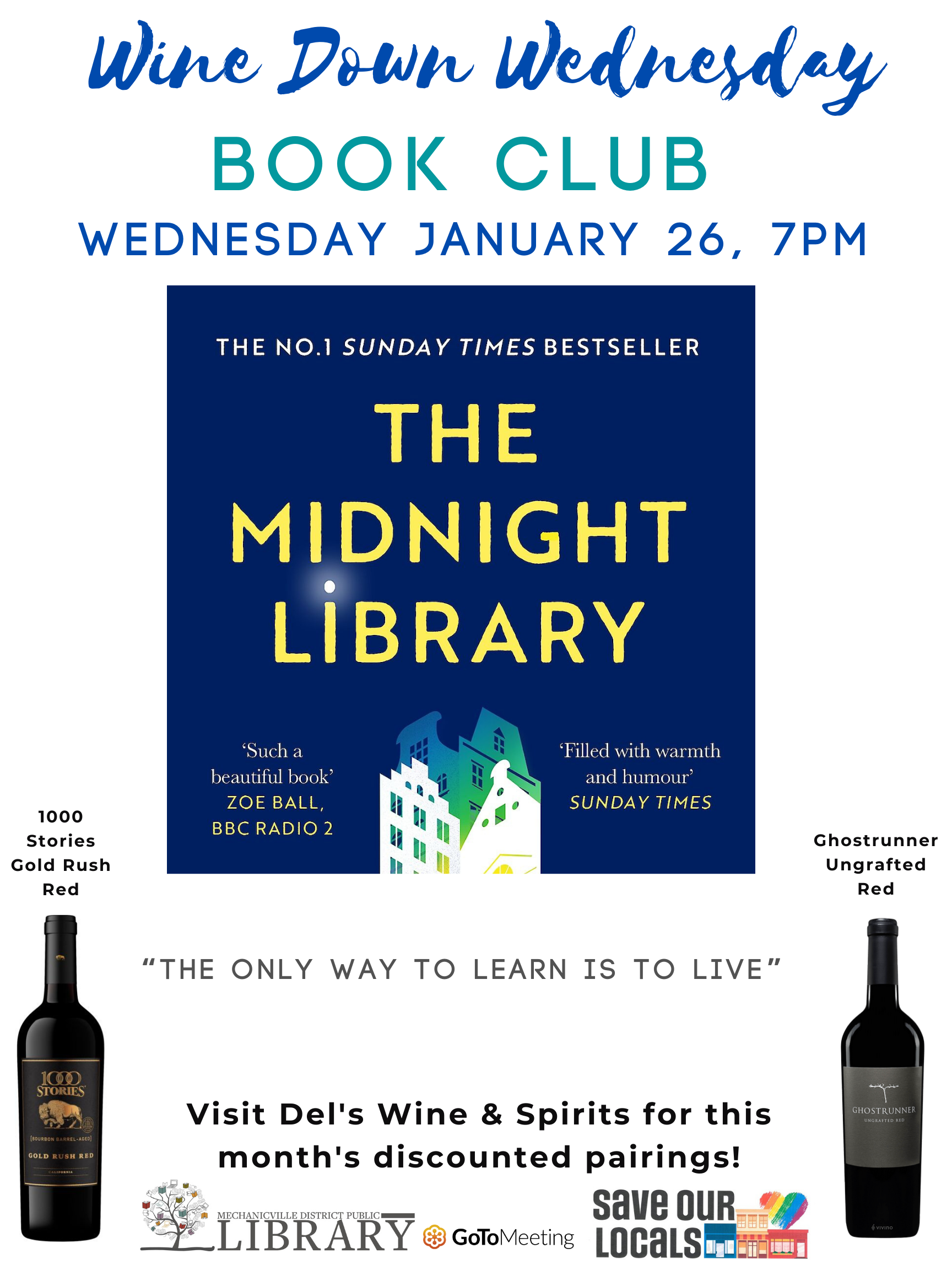 Wine Down Monday - January Book Club @ Mechanicville District Public Library | Mechanicville | New York | United States