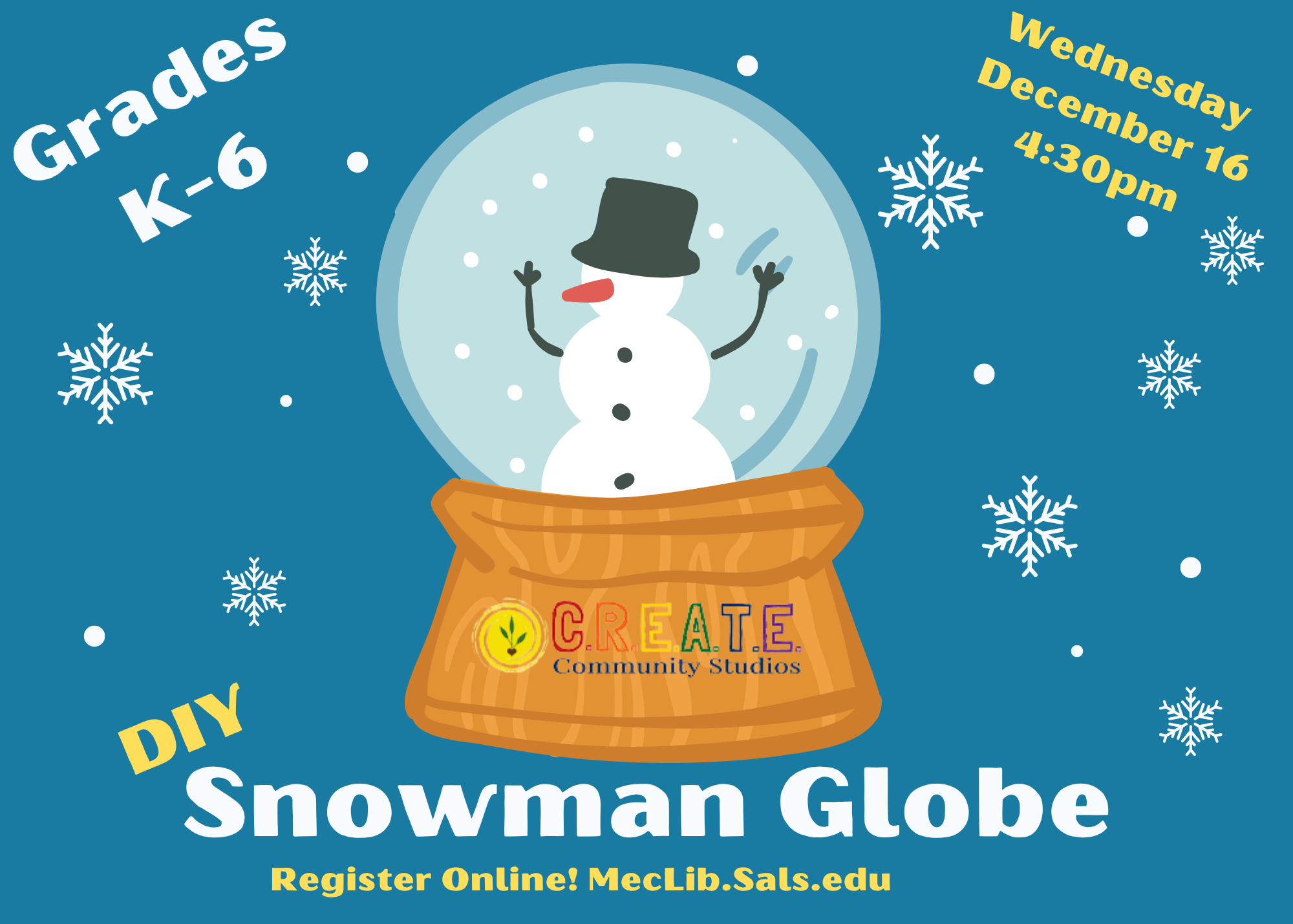 Grades K-6: Snowman Art with CREATE Studios