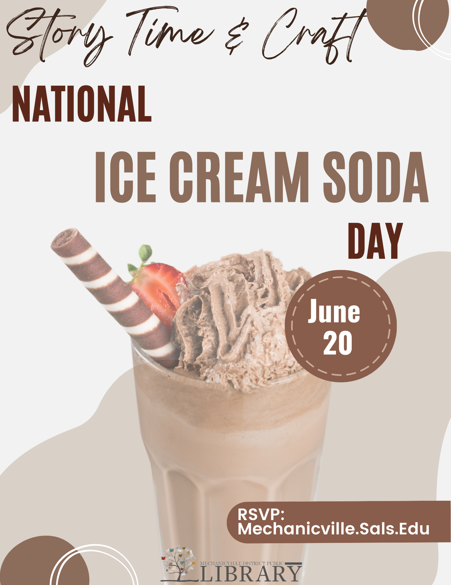 Story Time & Craft: National Ice Cream Soda Day! @ Mechanicville District Public Library