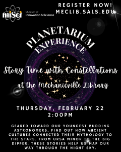 Planetarium Experience at the Library - Story Time with Constellations for younger children